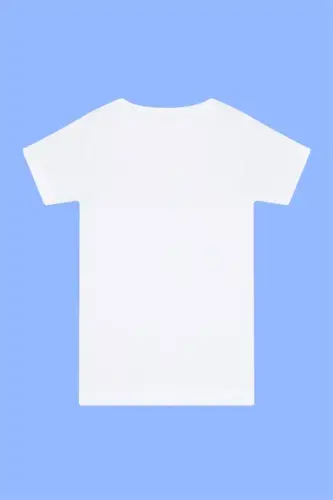 6-пакетная белая футболка для мальчиков с коротким рукавом и воротом Bike 100% хлопок - 3