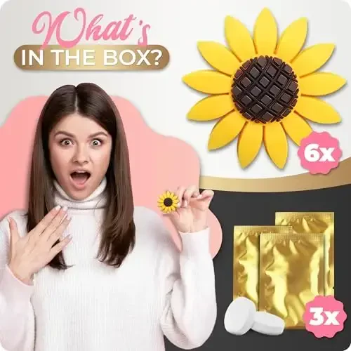 6 Pieces Sunflower Air Vent Clip Car Air Freshener Sunflower Car Accessories Cute Car Air Freshener Sunflowers Gift Decorations Girasoles Car Clip Interior Air Vent Decorations - 5