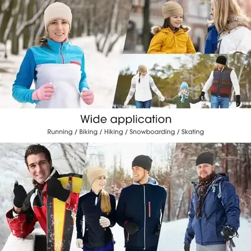 6 Pieces Women Knit Beanie Hats Touchscreen Gloves Set for Winter Cute Hats Soft Skull Cap Gifts for Christmas - 6