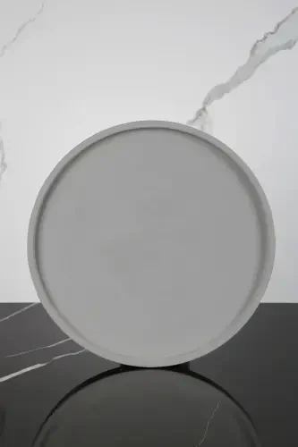 6 Parça Mermer Desenli Dekoratif Beton Banyo Seti-Beton Gri - 5