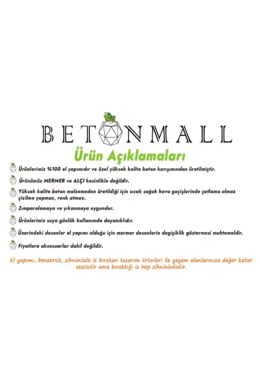 6 Parça Mermer Desenli Dekoratif Beton Banyo Seti-Beton Gri - 7