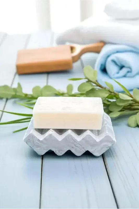 6 Parça Mermer Desenli Dekoratif Beton Banyo Seti-Siyah Beyaz - 5