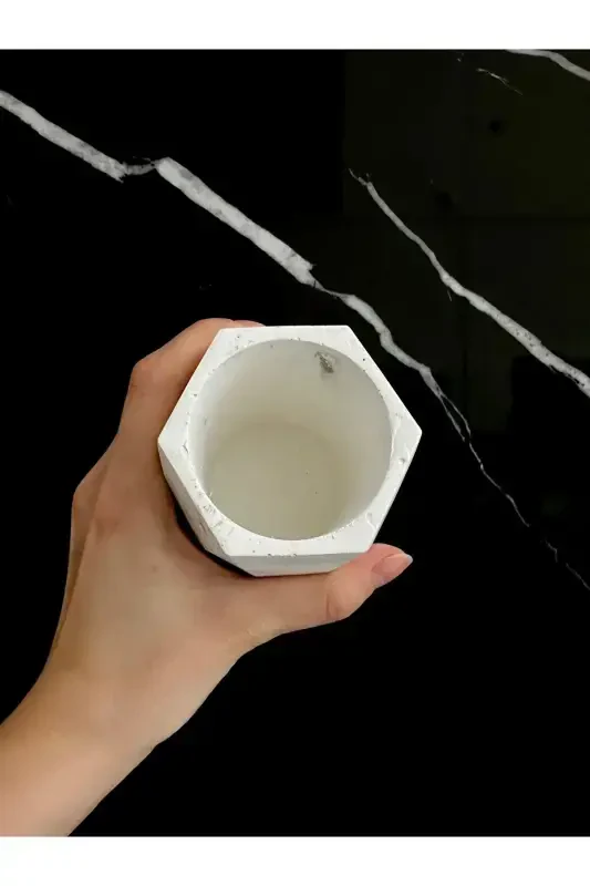 6 Parça Mermer Desenli Dekoratif Beton Banyo Seti-Yeşil - 3