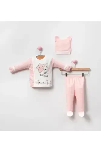 6 PCS BABY NEWBORN SET (HOSPITAL OUTFIT, MOM&BABY CARE SHOULDER AND BACKPACK, BLANKET, SOCKS AND HANDKERCHIEF) - BLACK - BOMBINOO (1)