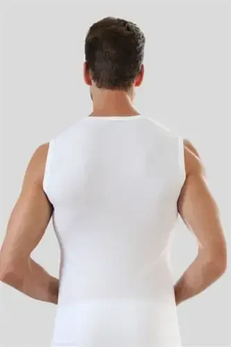 6 Pcs Colourful Sleeveless Men's Singlets Round Neck Zero Sleeve T-Shirt 100% Cotton - 6