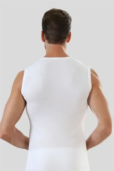 6 Pcs Colourful Sleeveless Men's Singlets Round Neck Zero Sleeve T-Shirt 100% Cotton - 6