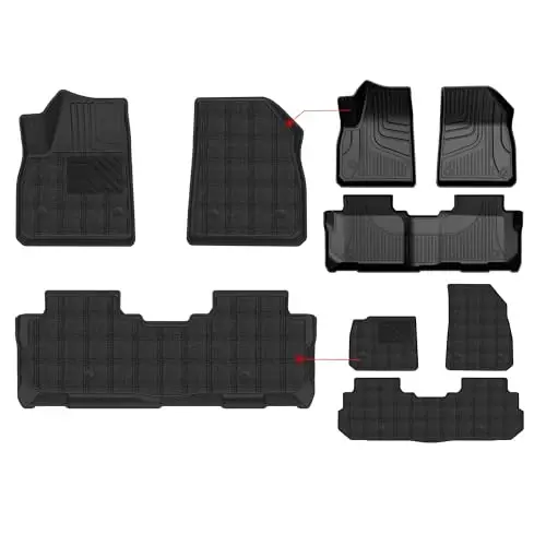 6 PCS Floor Mats Fit for Chevy Blazer 2019-2025 (Gas Only) - 1st and 2nd Row Custom Fit All Weather Protection Waterproof Car Accessories for Chevrolet Blazer (Floor Mats & Carpet Mats) - 4