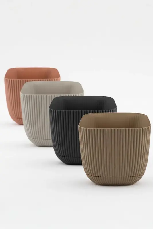 6 Pcs No 3 1.8 Lt Decorative Cactus and Flower Pot Square Pot - 2