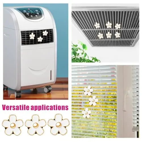 6 Pcs White Daisy Flower Air Freshener Outlet Clip Cars Conditioning Perfume Clips Charm Car Interior Decor Accessories for Women Girls Christmas Gifts - HICOMFLY