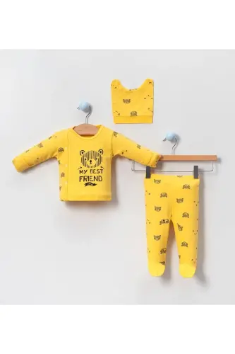 6-PIECE BABY BIRTH SET (HOSPITAL OUTFIT, MOM&BABY CARE SHOULDER AND BACKPACK, BLANKET, SOCKS AND HANDKERCHIEF)-GRAY - BOMBINOO (1)