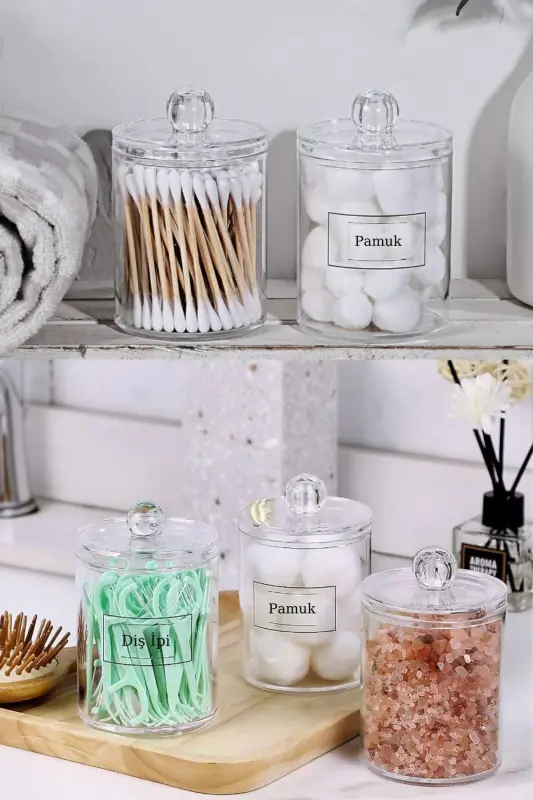 6-Piece Bathroom Set Cotton Swab Makeup Cotton Cotton - 4