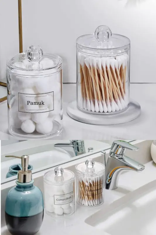 6-Piece Bathroom Set Cotton Swab Makeup Cotton Cotton - 6