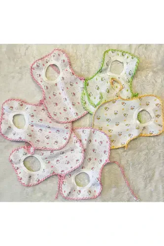 6-Piece Bear Print Waterproof Over-The-Head Baby Toddler Bib - 1