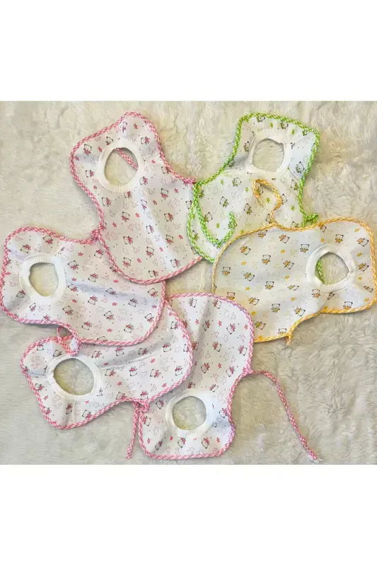 6-Piece Bear Print Waterproof Over-The-Head Baby Toddler Bib - ANNE DOKUNUŞU GIBI KUZUM BEBE