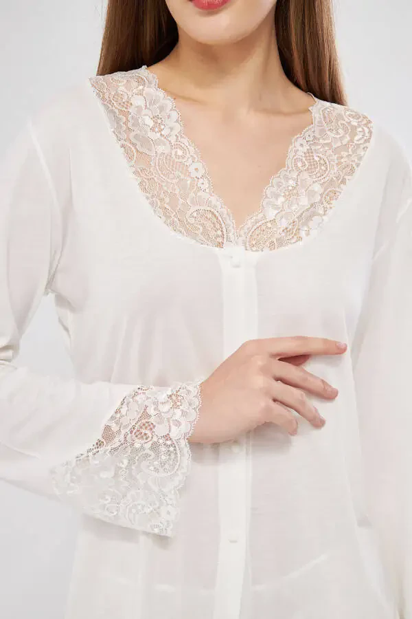 6-Piece Cotton Nightgown Dressing Gown Pajama Set Shorts Set Bride's Dowry Set - 5