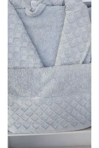 6 Piece Double Size Dowry Family Bathrobe Set-Gray - ROLINDA (1)