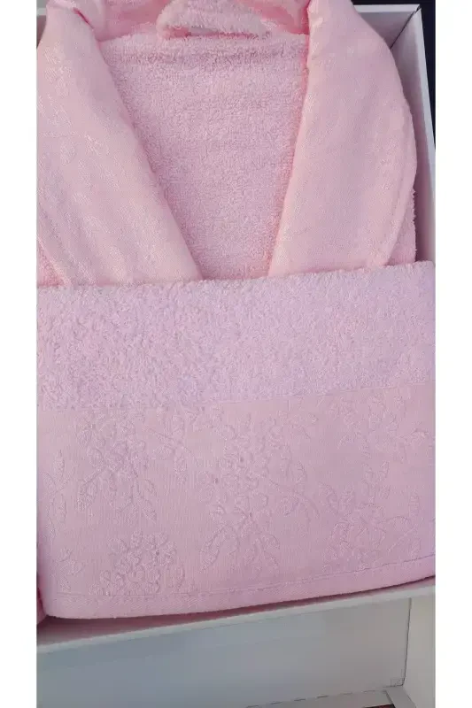 6 Piece Double Size Dowry Family Bathrobe Set-Gray - 3