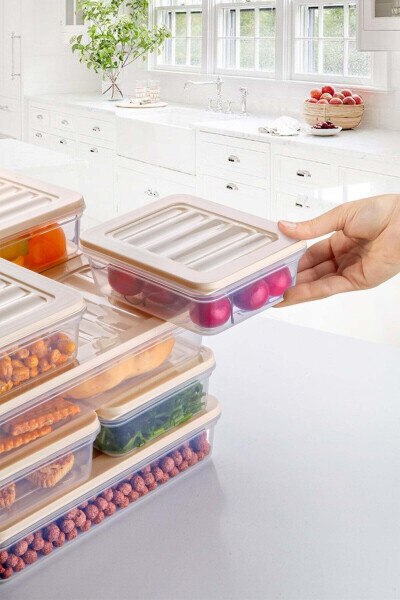 6-Piece Freshbox Microwave and Freezer Safe Storage Container Set 4 Cream - 19