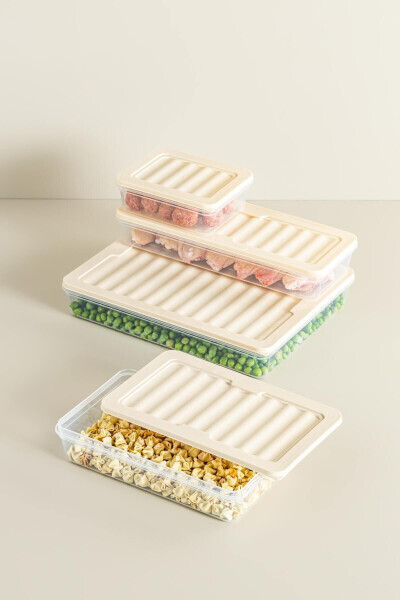 6-Piece Freshbox Microwave and Freezer Safe Storage Container Set 4 Cream - 20