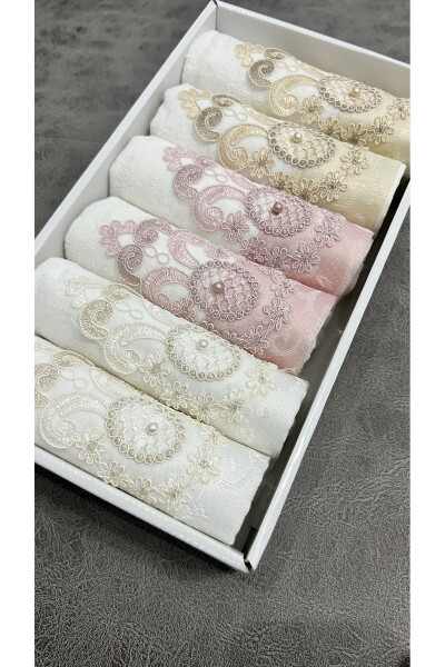 6-Piece Lace 30x50 Boxed Kitchen Towel Set - 2