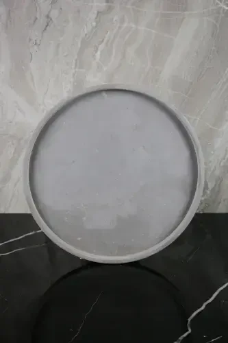 6 Piece Marble Patterned Concrete Bathroom Set Solid Liquid Soap Dispenser Toothbrush Holder Towel Holder Incense Holder Tray-Concrete Gray - BETONMALL (1)