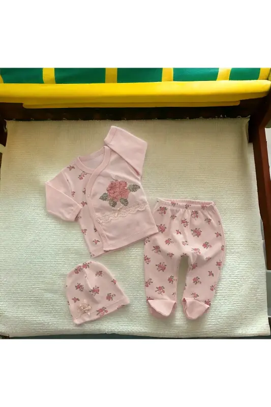 6-Piece Newborn Set (HOSPITAL OUTFIT, BABY CARE SHOULDER AND BACK BAG, BLANKET, SOCKS, HANDKERCHIEF SET) - Black - 2