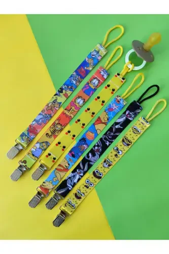 6-Piece Pacifier Clip Set - Pacifier Holder - Pacifier Chain (Boy) - 1