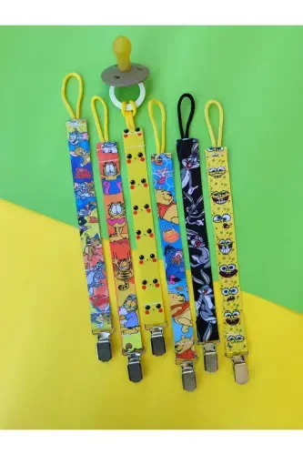 6-Piece Pacifier Clip Set - Pacifier Holder - Pacifier Chain (Boy) - 3