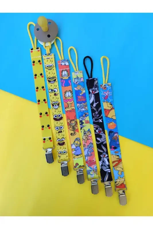 6-Piece Pacifier Clip Set - Pacifier Holder - Pacifier Chain (Boy) - 4