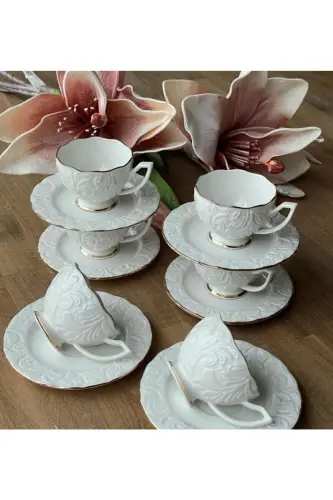 6-Piece Porcelain Coffee Cup Set - 3