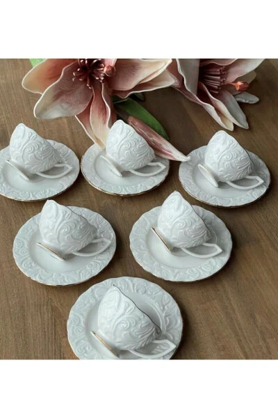 6-Piece Porcelain Coffee Cup Set - 10