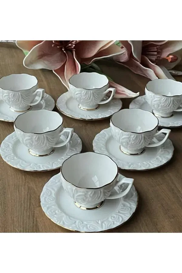 6-Piece Porcelain Coffee Cup Set - 5