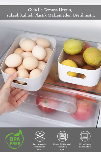 6-Piece Refrigerator Door Organizer Storage Container White 6 x 4 Litre - 3