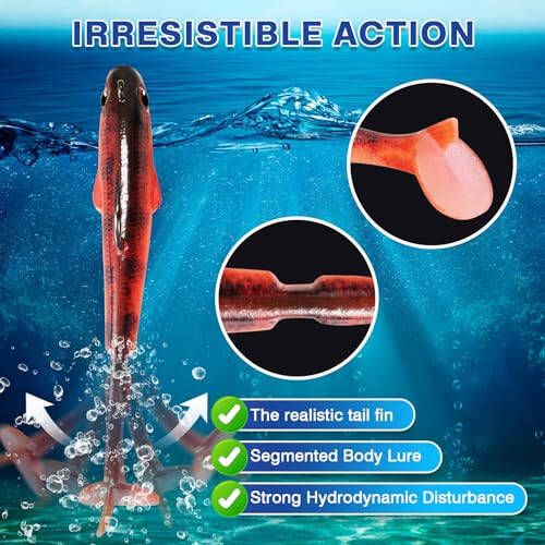 6-Piece Swim Baits for Bass Fishing, Pre-Rigged Jig Heads Soft Plastic Walleye Fishing Lures, Paddle Tail Swimbaits for Bass Fishing, Fishing Bait for Freshwater Saltwater Gifts - 3