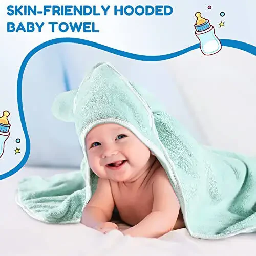 6 Pieces Baby Bath Towels 30 x 30 Inch Hooded Baby Towel Hooded Bath Blanket Absorbent Coral Fleece Hooded Baby Bath Shower Towel Gifts for Toddler Infant Newborn Shower Gift Supplies (Multicolor) - 36