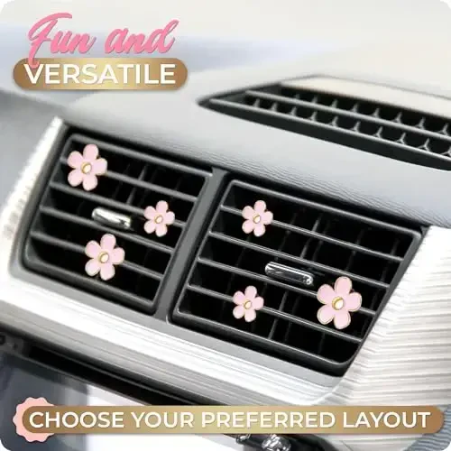 6 Pieces Daisy Car Decoration Flower Air Vent Clip Air Conditioning Outlet Clip Car Air Freshener Clip Car Interior Decor Charm Colorful Interior Accessories for Girls Women - 4