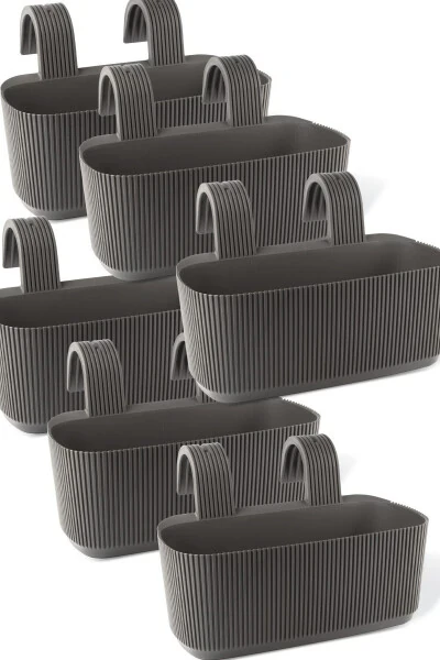 6 Pieces Karasu Plastic Pera Hanging Balcony Planters (With Plastic Clips) - 3