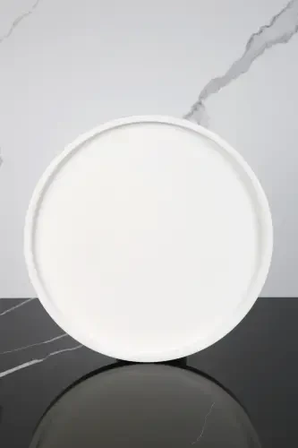 6 Pieces Marble Patterned Decorative Concrete Bathroom Set-Plain White - BETONMALL (1)