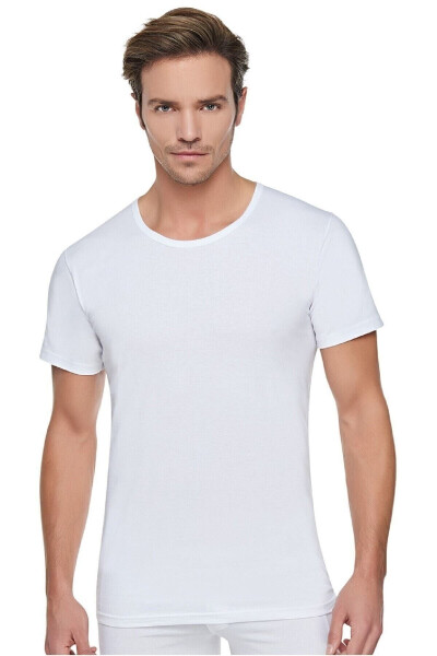 6 Pieces Passion Bike Open Collar Half Sleeve White Undershirt % 100 Cotton Hajj - Umrah Clothes - ABANI CLASSIC