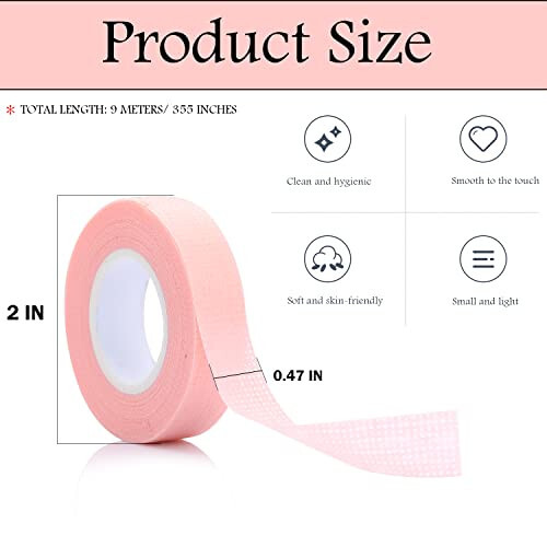 6 Rolls Eyelash Tape, Adhesive Fabric Eyelash Extension Tape, Breathable Micropore Fabric Tape for Eyelash Extension Supplies, 9 m/10 yard Each Roll (Pink) - 5