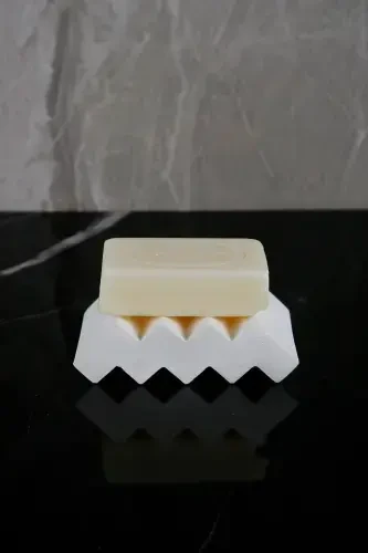 6 штук Мраморный Узор Декоративный Бетонный Набор для Ванной Комнаты - Простой Белый - 4