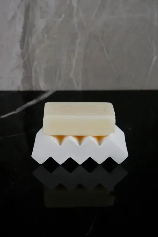 6 штук Мраморный Узор Декоративный Бетонный Набор для Ванной Комнаты - Простой Белый - 4