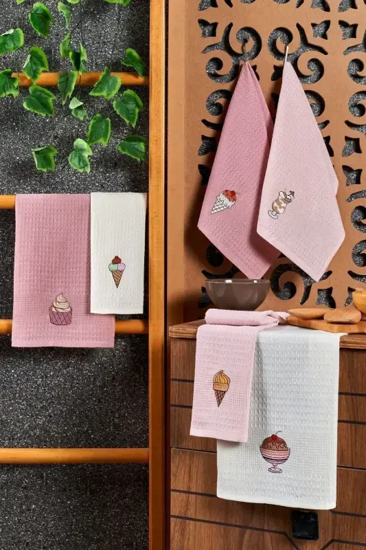 6 ta oshxona sochiq muzqaymoq to'plami 40x60 - Turkuaz - 1