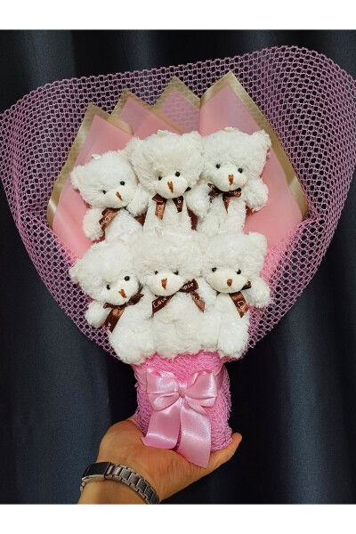 6 Teddy Bear Bouquet Gift for Lover - Romantic Gift - Birthday Gift - 4