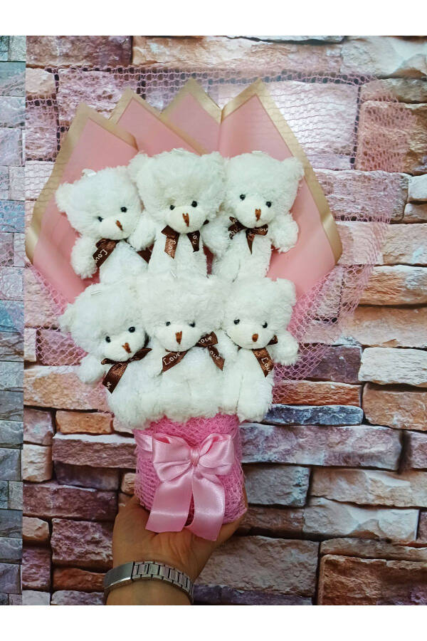 6 Teddy Bear Bouquet Gift for Lover - Romantic Gift - Birthday Gift - 6