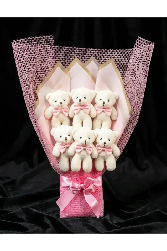 6 Teddy Bear Bouquet Gift for Lover - Romantic Gift - Birthday Gift - 5