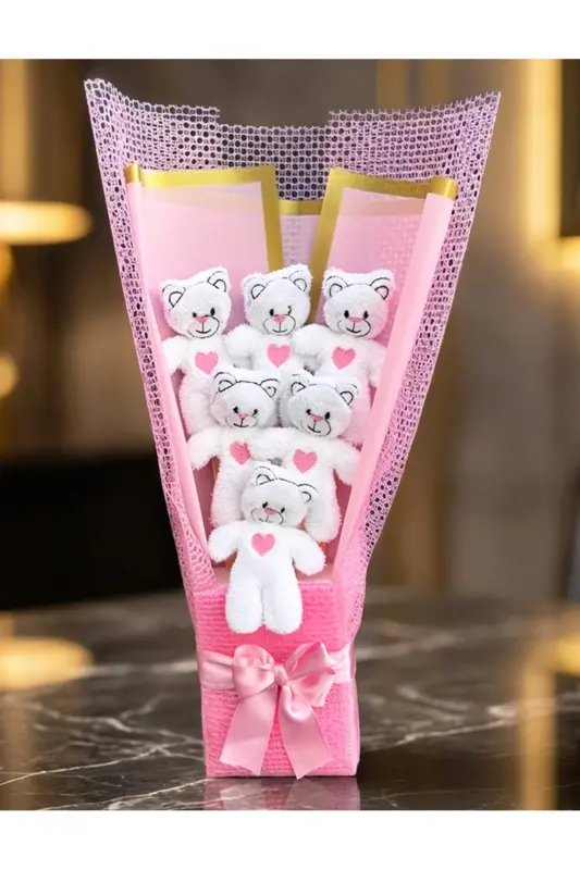 6 Teddy Bear Bouquet Gift for Lover - Romantic Gift - Birthday Gift - LENOSTRA