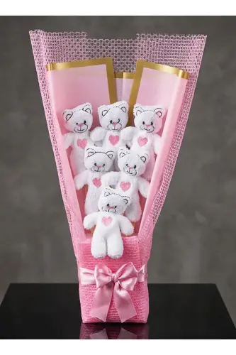 6 Teddy Bear Bouquet Gift for Lover - Romantic Gift - Birthday Gift - 3