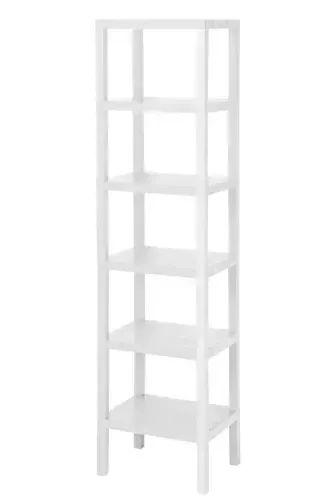6 Tier Plastic Shelf Unit Kitchen Shelf Bathroom Shelf Balcony Shelf Bathroom Organizer Bookcase White-WHITE - FRAPAN HOME (1)