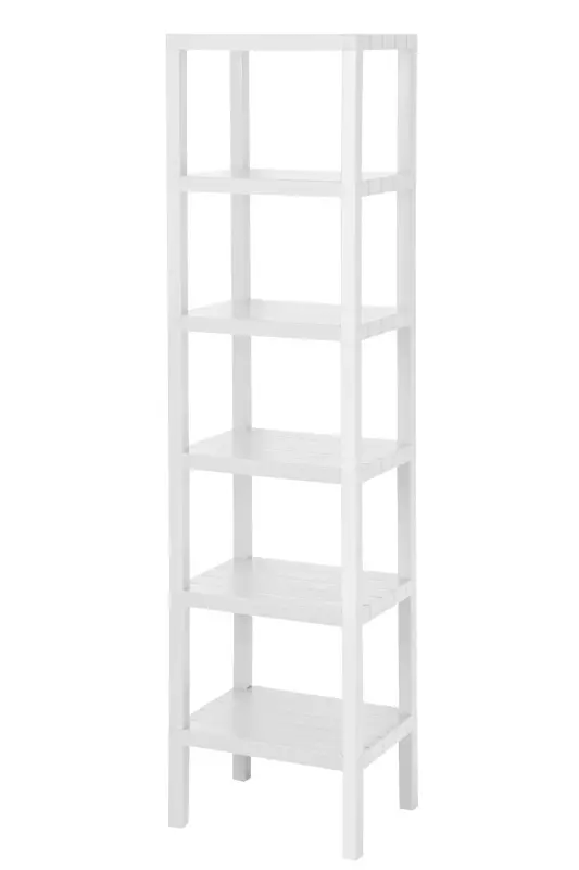 6 Tier Plastic Shelf Unit Kitchen Shelf Bathroom Shelf Balcony Shelf Bathroom Organizer Bookcase White-WHITE - 2